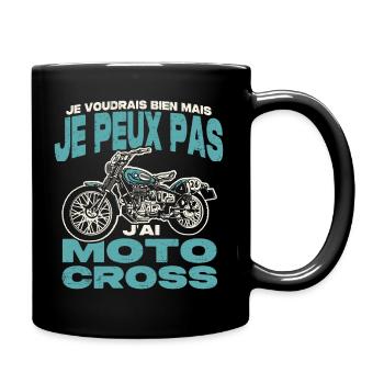 Je peux pas j'ai moto cross. - Mug uni - noir - Droite