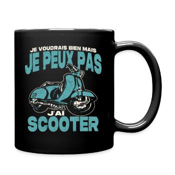 Je peux pas j'ai scooter. - Mug uni - noir - Droite