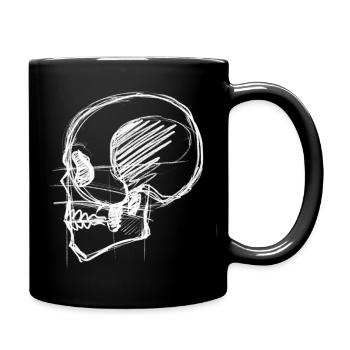 Skull WHITE - Tasse einfarbig - Schwarz - Rechts