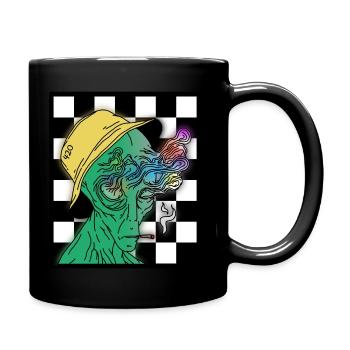 Außerirdischer - Tasse einfarbig - Schwarz - Rechts