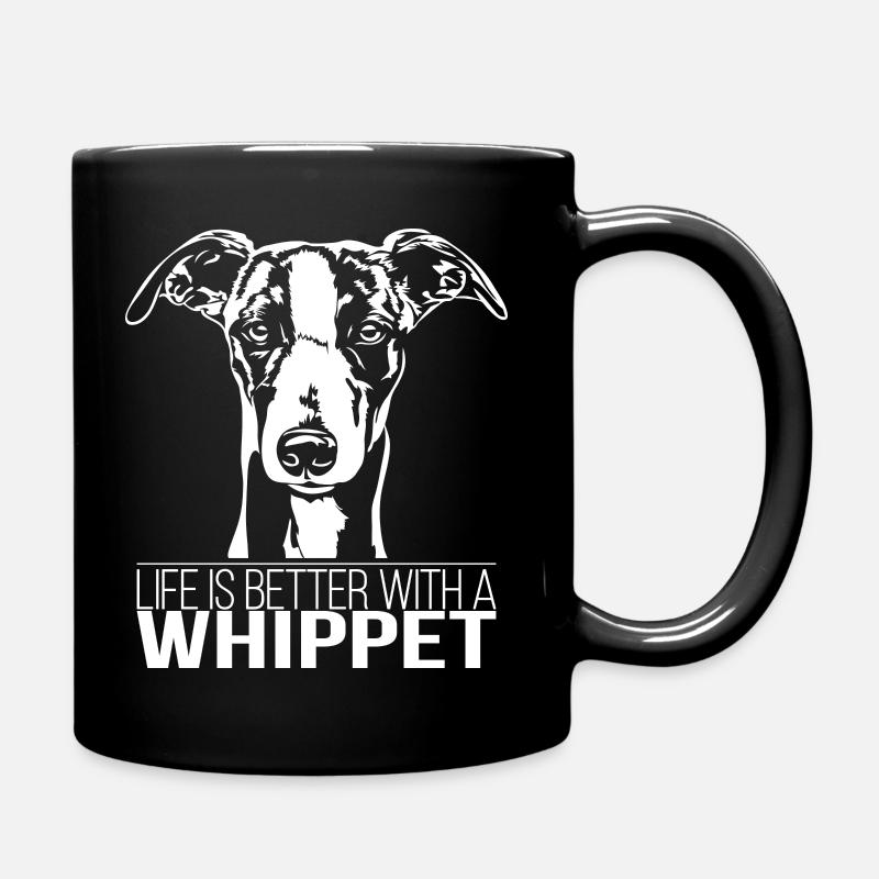 WHIPPET la vie est meilleure chien disant chien Wilsigns - Mug uni - noir