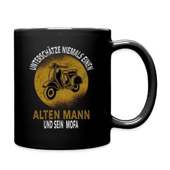 Ne sous-estimez jamais le cyclomotoriste cyclomoteur vieil homme - Mug uni - noir - Droite