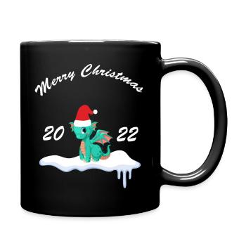 Merry Christmas 2022 - Tasse einfarbig - Schwarz - Rechts
