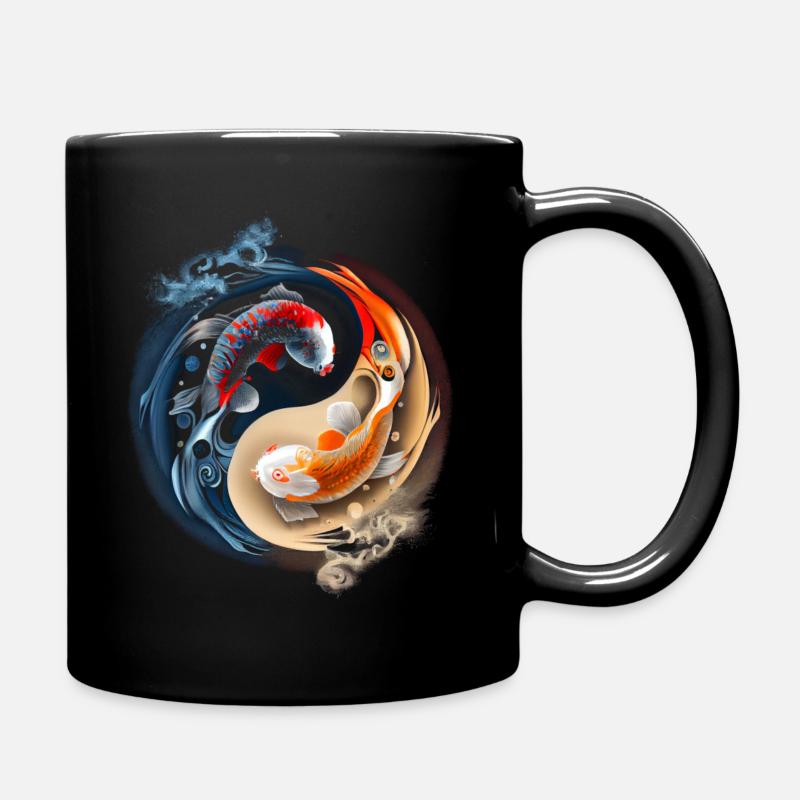 Koi Karpfen Yin Yang - Tasse einfarbig - Schwarz