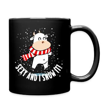 Sexy and I snow it cow Schnee Winter Kuh Schal Fun - Tasse einfarbig - Schwarz - Rechts