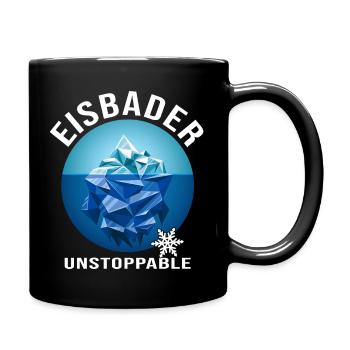 Eisbader Winterschwimmen Eisbad "Eisberg" Eisloch - Tasse einfarbig - Schwarz - Rechts