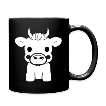 Kuh süß Tier Bauernhof Tiere lustig Kühe neu 4 - Tasse einfarbig - Schwarz - Rechts