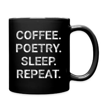Coffee Poetry Sleep Repeat - Full Colour Mug - black - Right