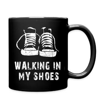 Sneaker walking in my shoes - Full Colour Mug - black - Right