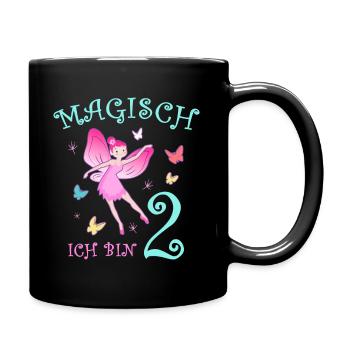 Fee Kinder Geburtstag 2 Jahre Mädchen Feen - Tasse einfarbig - Schwarz - Rechts