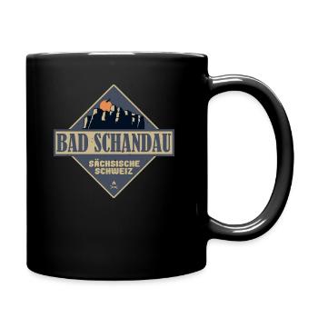 sächsische Schweiz Bad Schandau - Tasse einfarbig - Schwarz - Rechts