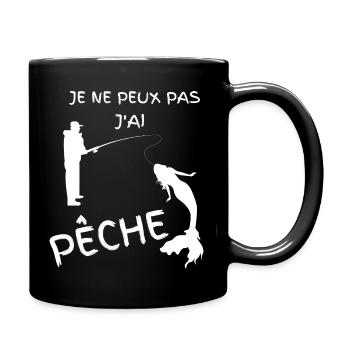 Je ne peux pas j'ai pêche - Mug uni - noir - Droite