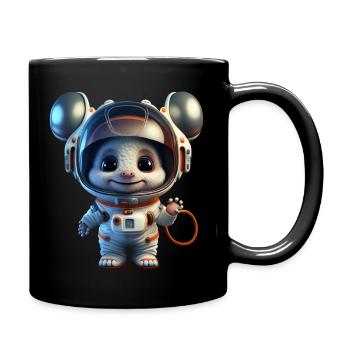 Smiling Space Mouse - Full Colour Mug - black - Right