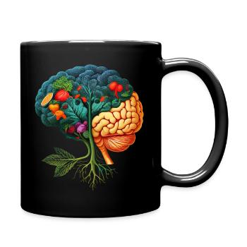 Colorful Veggie Brain - Full Colour Mug - black - Right