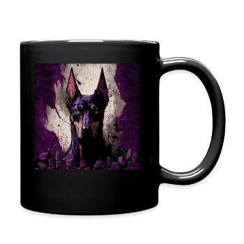 Doberman effrayant - Mug uni - noir - Droite