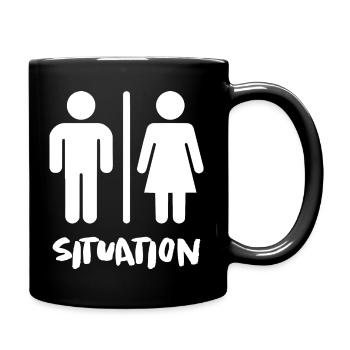 Schwangerschaft Babyparty Babyshower Boy Girl - Tasse einfarbig - Schwarz - Rechts