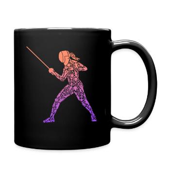 Fechten Symbole Frauen Fechtsport Fechter - Tasse einfarbig - Schwarz - Rechts