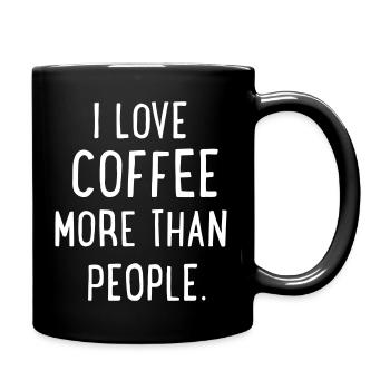 Kaffee - Tasse einfarbig - Schwarz - Rechts