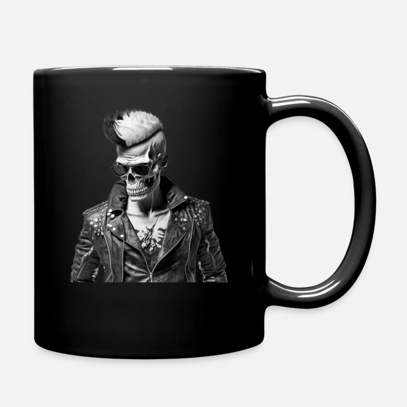 Rocker Skull - Full Colour Mug - black