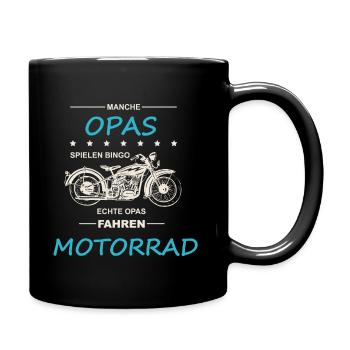 Vatertagsgeschenk Opa T-Shirt Motorrad - Tasse einfarbig - Schwarz - Rechts