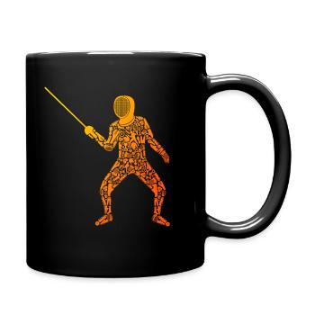 Fechtsport Symbole Fechter Degen Fechten - Tasse einfarbig - Schwarz - Rechts