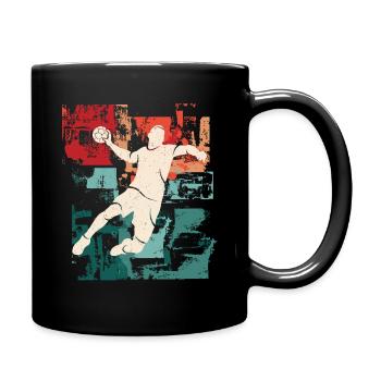 Handballspieler Vintage Handballer Handball - Tasse einfarbig - Schwarz - Rechts