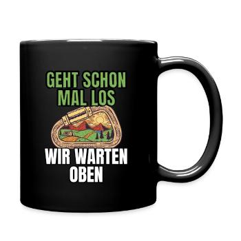 Bergführer Spruch für Wanderung mit Wanderführer - Tasse einfarbig - Schwarz - Rechts