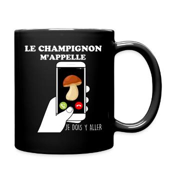 Ramassage De champignons passion - Mug uni - noir - Droite