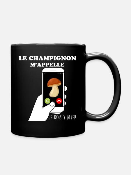 Ramassage De champignons passion - Mug uni - noir