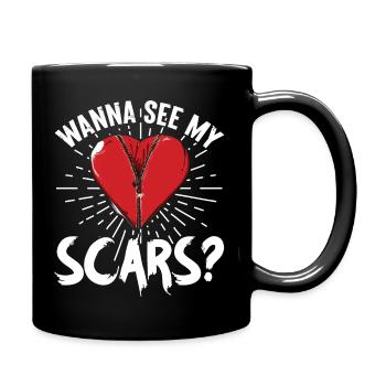 Wanna See My Scars - Heart Surgical Operation - Tasse einfarbig - Schwarz - Rechts