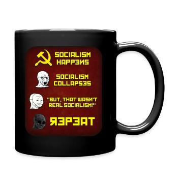 Nicht Realsozialismus und Wiederholung - Tasse einfarbig - Schwarz - Rechts