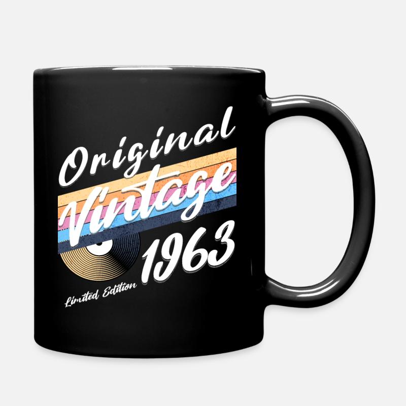 1963 Geburtstag Vintage - Tasse einfarbig - Schwarz