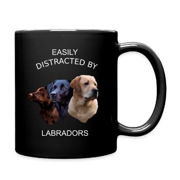 FACILEMENT DISTRAIT PAR LES LABRADORS, LABRADOR RETRIEVER - Mug uni - noir - Droite
