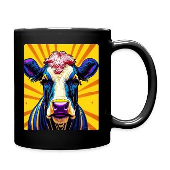 Vache en Pop Art - Mug uni - noir - Droite