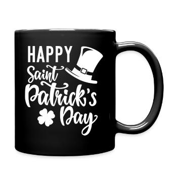 Happy St. Patrick's Day Irish Clover Gift - Full Colour Mug - black - Right