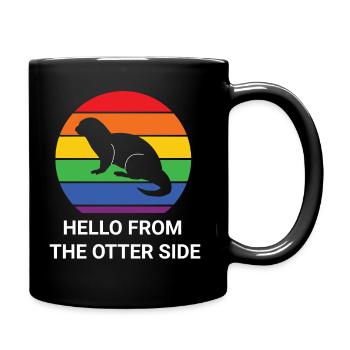 Otter Pride | LGBT | QUEER Otter Motiv - Tasse einfarbig - Schwarz - Rechts