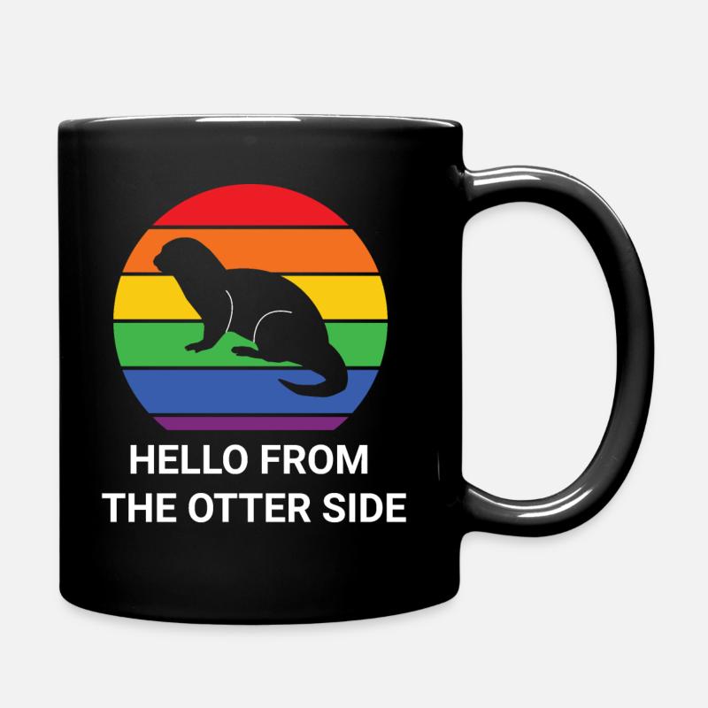 Fierté de la loutre | LGBT | QUEER Otter Motif - Mug uni - noir