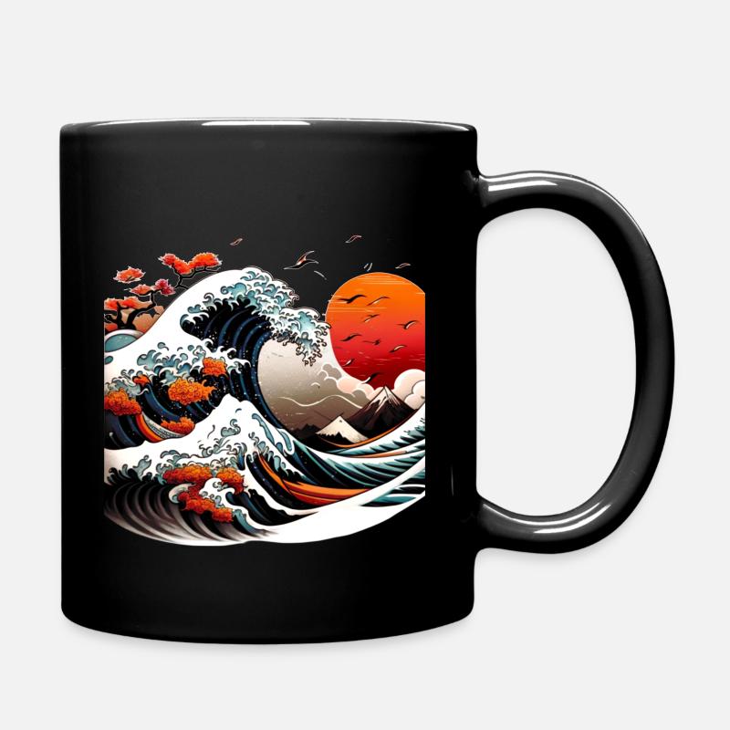 Vague de style japonais - Mug uni - noir