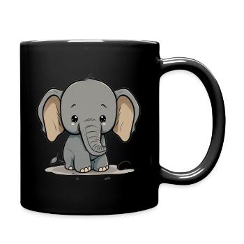 Baby Elephant - Full Colour Mug - black - Right