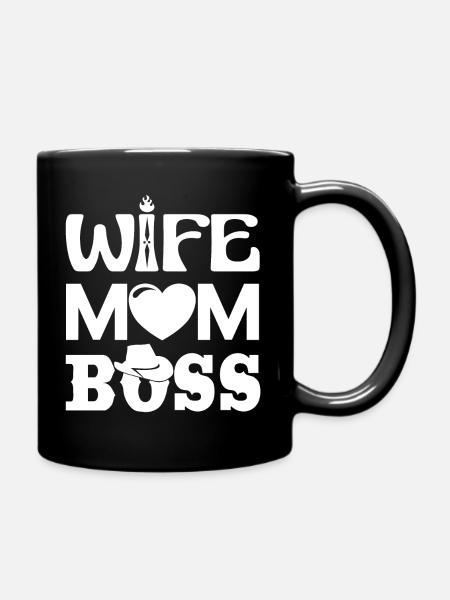Wife Mom Boss - Full Colour Mug - black