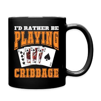 Je préfère jouer au cribbage - Mug uni - noir - Droite