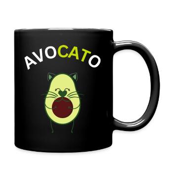 AVOCATO Avocado Cat Katze - Tasse einfarbig - Schwarz - Rechts