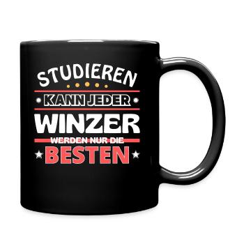 Nur die Besten werden Winzer - Tasse einfarbig - Schwarz - Rechts