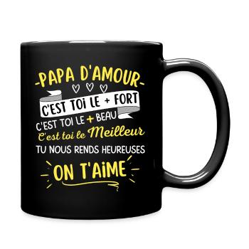 Papa D'amour Message Pere Fille - Mug uni - noir - Droite
