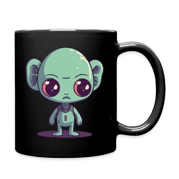 Außerirdischer - Tasse einfarbig - Schwarz - Rechts