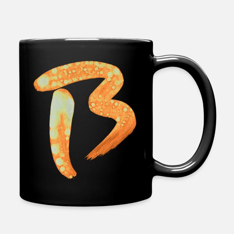 B - Aquarell - Tasse einfarbig - Schwarz