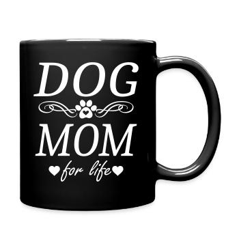 Dog mom for life - Full Colour Mug - black - Right