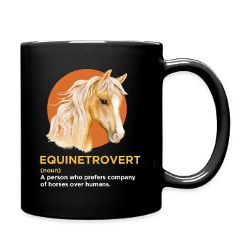 Equinetrovert Funny Horse Lover Definition - Full Colour Mug - black - Right