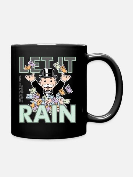 Monopoly Let It Rain Mr. Monopoly Mit Geldscheinen - Tasse einfarbig - Schwarz