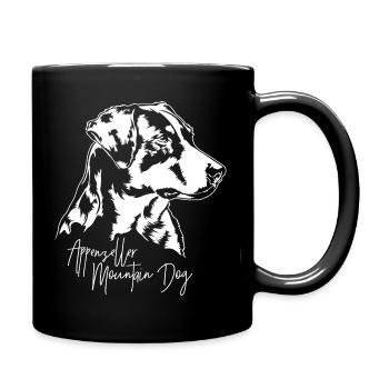 Appenzeller Mountain Dog Portrait Hunde Wilsigns - Tasse einfarbig - Schwarz - Rechts
